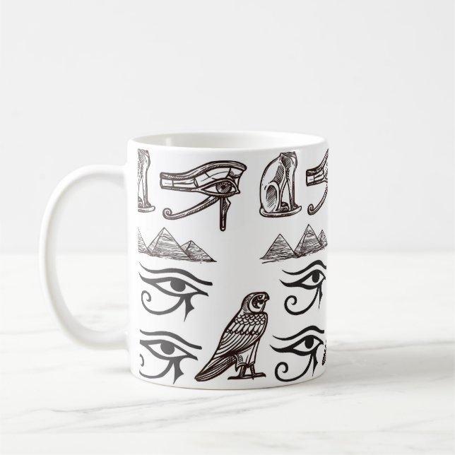 Zeitlose ägyptische Altertümer digitale Muster Kaffeetasse (Links)