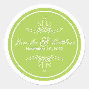 Zeitlose Armaufkleber für Hochzeiten - Celery Runder Aufkleber