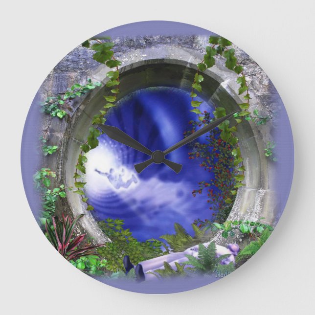 Zeitlose Astralwelt Große Wanduhr (Vorderseite)