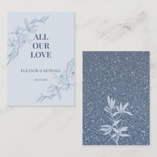 Zeitlose Blume Hochzeit Danke Begleitkarte (Vorne/Hinten)