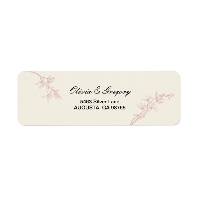 Zeitlose Blume Hochzeit Rücksendeadresse (Vorne)