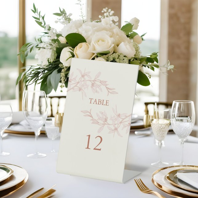 Zeitlose Blume Hochzeit Tischnummer Sockelschild (Von Creator hochgeladen)