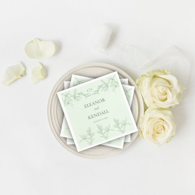 Zeitlose Blume Monogram Wedding Serviette (Von Creator hochgeladen)