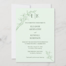 Zeitlose Blume Monogramm alle in einer Hochzeit In Einladung