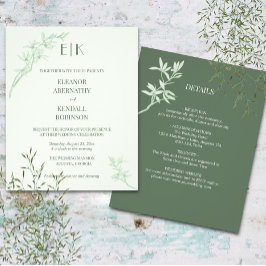 Zeitlose Blume Monogramm alle in einer Hochzeit In Flyer