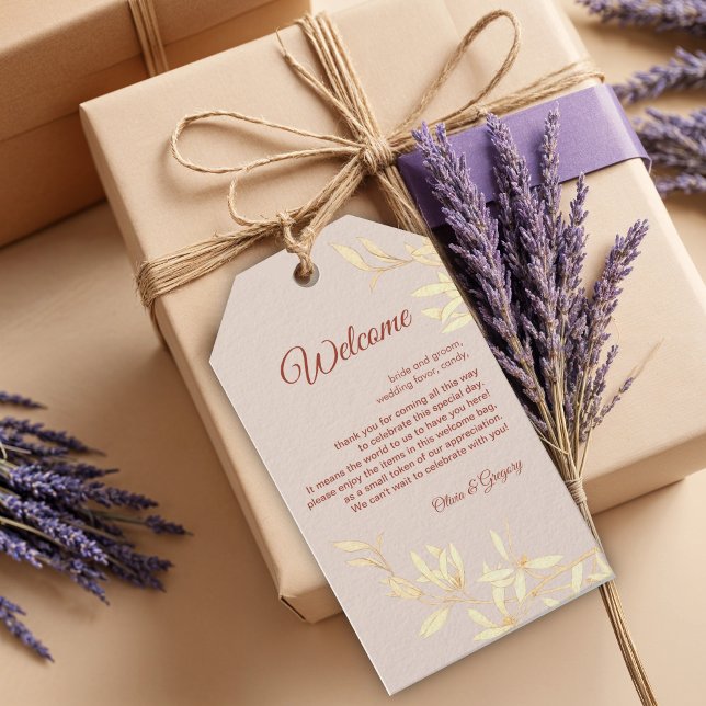 Zeitlose blumengeschichtliche Hochzeit Geschenkanhänger (Von Creator hochgeladen)