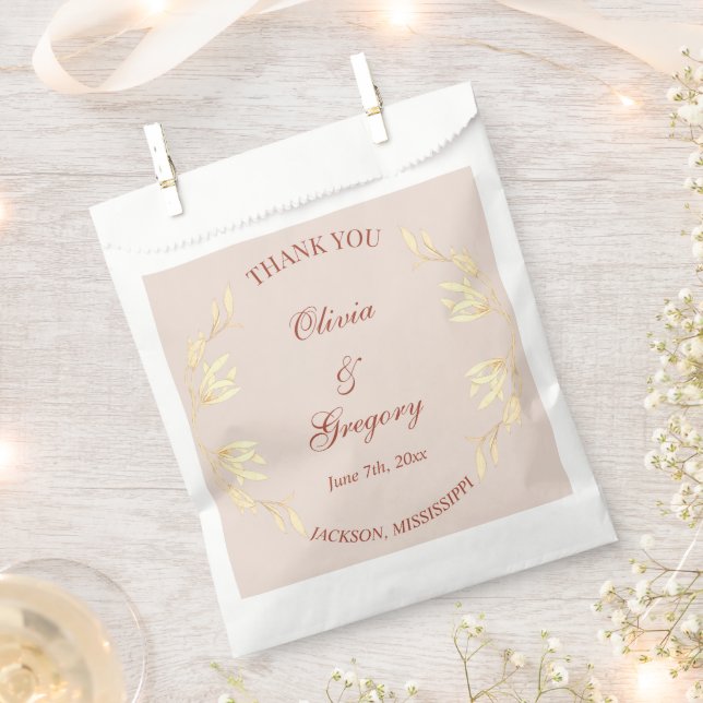 Zeitlose blumengeschichtliche Hochzeit Geschenktütchen (Ausgeschnitten)