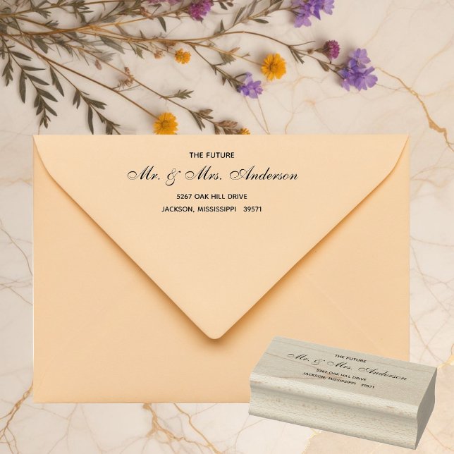 Zeitlose blumengeschichtliche Hochzeit Gummistempel (Von Creator hochgeladen)