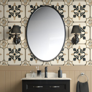 Zeitlose Blumenmotive - Schwarz & Gold - Tradition Tapete