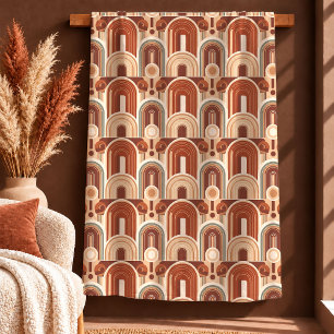 Zeitlose Boho-Formen Braune Kupferdecke Geschenk Fleecedecke