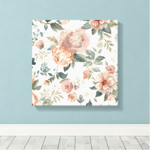 Zeitlose botanische Blume - Blumenmotiv für Wasser Leinwanddruck