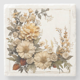 Zeitlose Botanische Neutrale Floral Steinuntersetzer