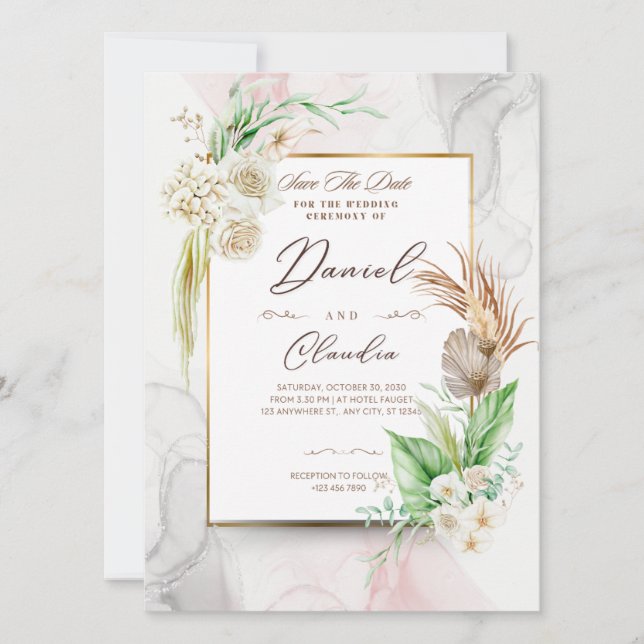 Zeitlose Einladungen für Hochzeiten: Elegante Stil (Vorderseite)