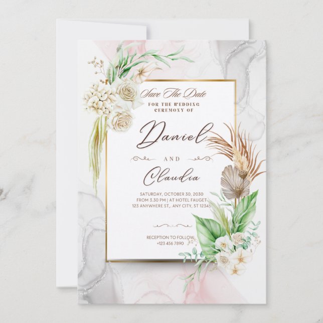 Zeitlose Einladungen für Hochzeiten: Elegante Stil (Vorderseite)