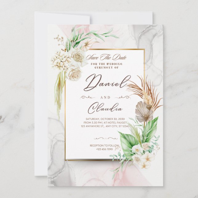 Zeitlose Einladungen für Hochzeiten: Elegante Stil (Vorderseite)