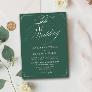Zeitlose Elegance Emerald Green Wedding Einladung
