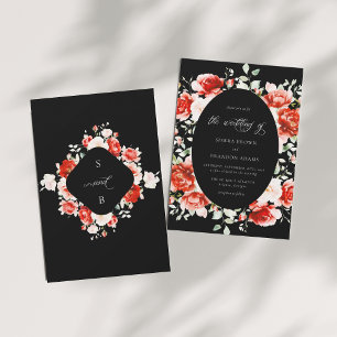 Zeitlose Elegance Romantische Rose Hochzeit Einladung