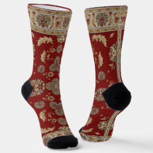 Zeitlose Elegance Rot und Beige Klassische Stoffe