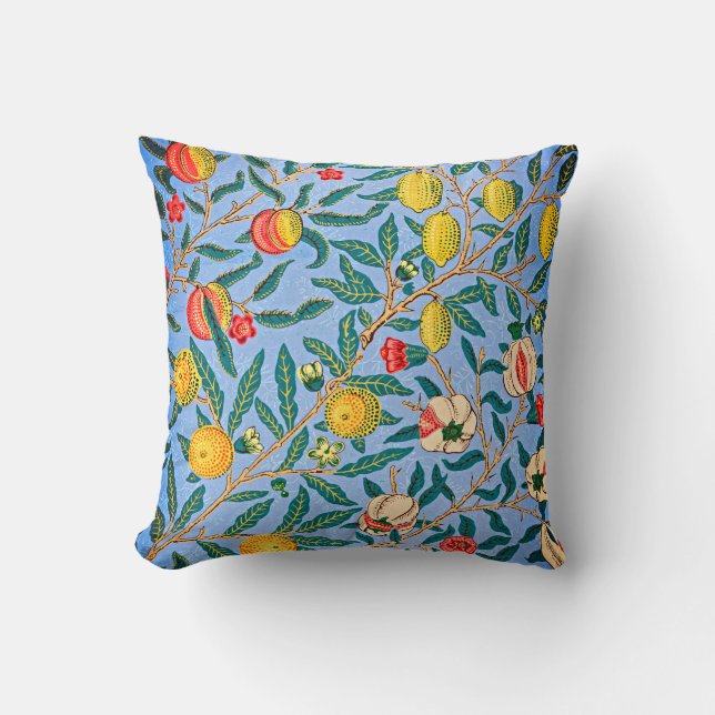 Zeitlose Elegance: William Morris's Vier Früchte Kissen (Vorderseite)