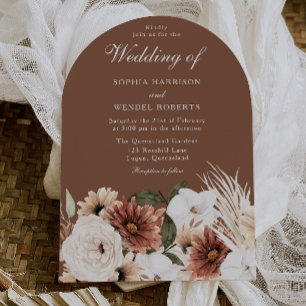 Zeitlose Elegante Boho-Bogen-Hochzeit Einladung