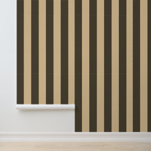 Zeitlose elegante dunkelbraune Streifen Tapete