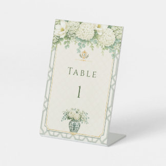 Zeitlose elegante Gartenparty-Hortensie Sockelschild