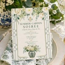 Zeitlose elegante Gartenparty-Hortensien-Einladung