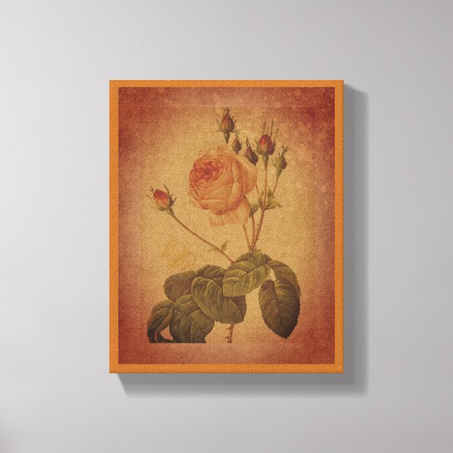 Zeitlose Elegante Vintage Rose Leinwanddruck (Vorderseite)