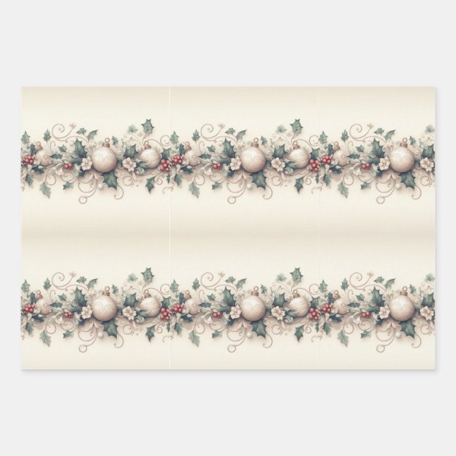 Zeitlose Elegante: Weihnachten Geschenkpapier Set (Vorderseite)