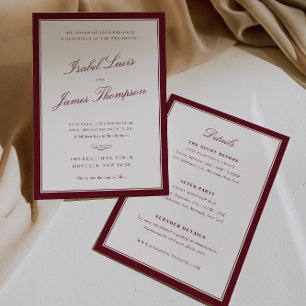 Zeitlose Eleganz All-in-One-Hochzeit Einladung