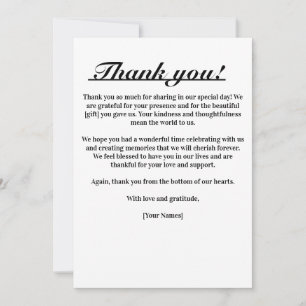 Zeitlose Eleganz Dankeskarten Dankeskarte