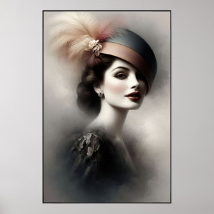 Zeitlose Eleganz der 1940er Jahre in Retro-Mode Poster