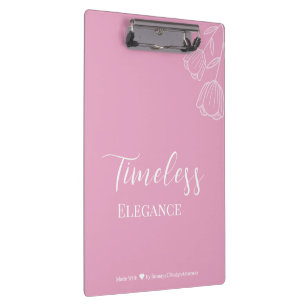 Zeitlose Eleganz Florale Anmut Rosa Hauch  Klemmbrett