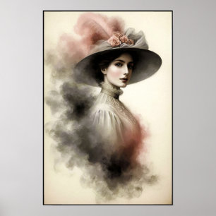 Zeitlose Eleganz in einem rauchigen Porträt Poster