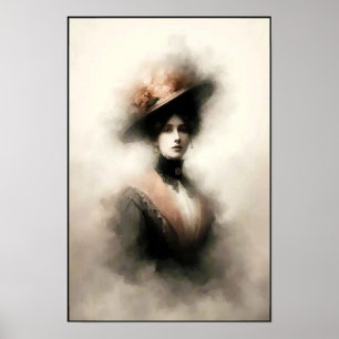 Zeitlose Eleganz in einem rauchigen Porträt Poster