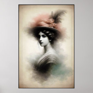 Zeitlose Eleganz in einem rauchigen Porträt Poster