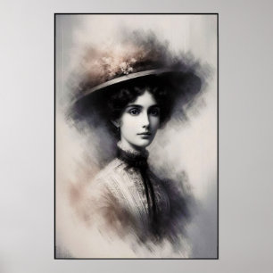 Zeitlose Eleganz in einem rauchigen Porträt Poster