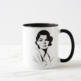Zeitlose Eleganz in Schwarz-Weiß. Tasse