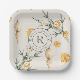 Zeitlose Eleganz: Mit Monogramm Weihnachten Pappteller
