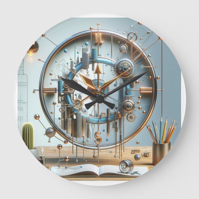 Zeitlose Eleganz: Präzision in einem Rahmen erfass Große Wanduhr (Vorderseite)