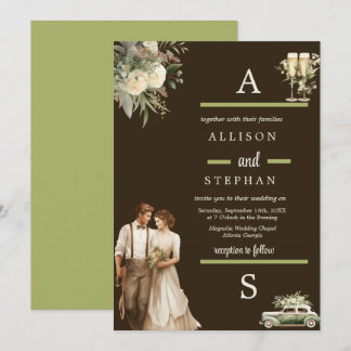 Zeitlose Eleganz | Vintage Rustikale Hochzeit Einladung