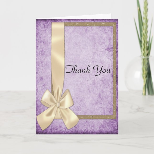 Zeitlose Eleganz: Violet Wedding Danke Cards (Vorderseite)
