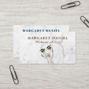 Zeitlose Eleganz Weißer Marmor Makeup Artist Visitenkarte