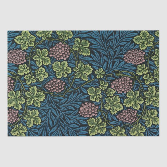 Zeitlose Eleganz: William Morris Weinmuster Seidenpapier (Vorderseite)