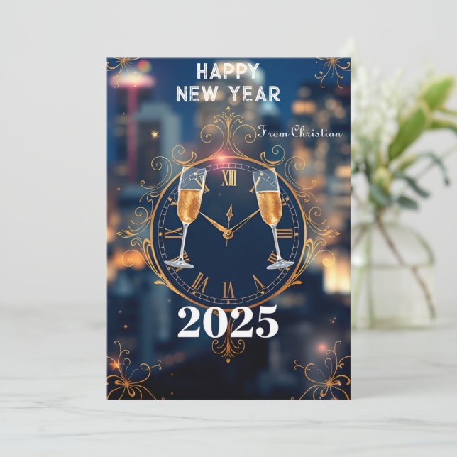 Zeitlose Eleganz: Willkommen 2025 Einladung (Stehend Vorderseite)