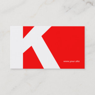 Zeitlose enorme Buchstabe-Visitenkarte (rot u. Visitenkarte