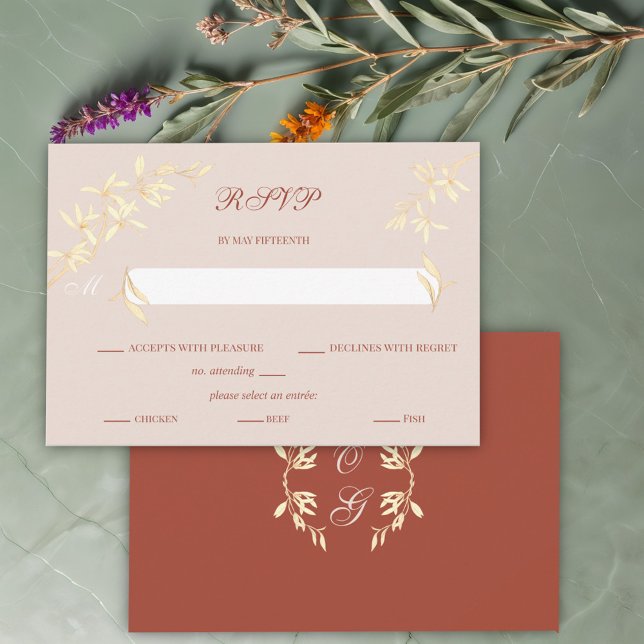 Zeitlose florale Rustikale Hochzeit RSVP (Von Creator hochgeladen)