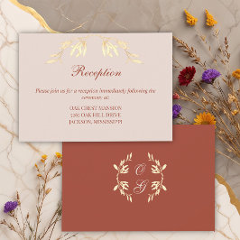 Zeitlose, florale rustikale Hochzeitsempfehlung Begleitkarte