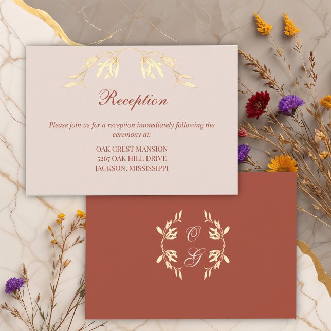 Zeitlose, florale rustikale Hochzeitsempfehlung Begleitkarte (Von Creator hochgeladen)