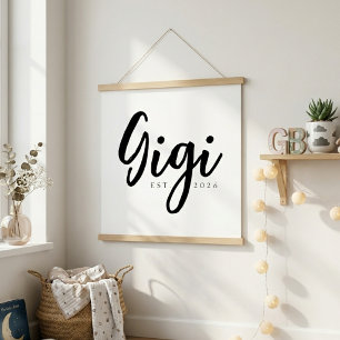 Zeitlose Gigi EST Jahr Elegante Familie Schrift Poster